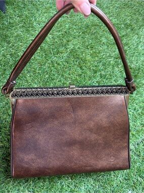 Vintage 1950s Artcraft Kelly Handbag – Inlaid Filigree Satchel